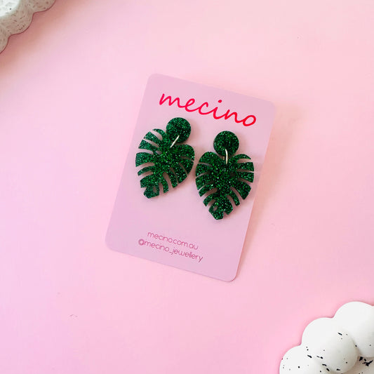 Monstera Drops - Sparkly Green