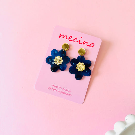 Petal Flowers - Blue and Gold